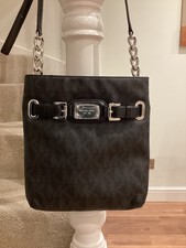 New Michael Kors Black Monogram Crossbody Messenger