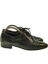 Men's PIERRE CARDIN Black Leather Oxford Lace Up Dress Shoes Black UK 6.5 PPWH