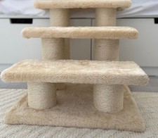 Cat PawHut Pet 3 Steps Easy Climb Stairs Steps for Cats and Small Dogs in Beige