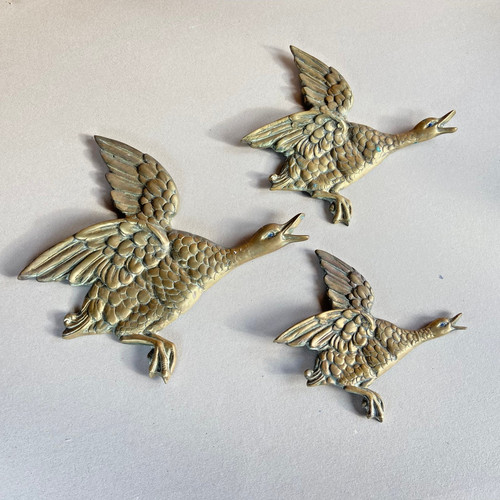 Vintage duck geese brass - vintage,