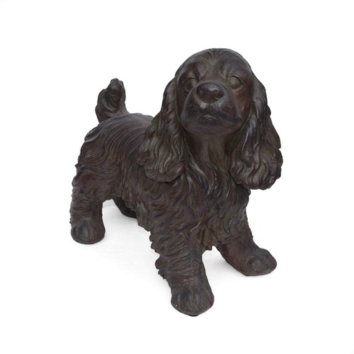 Brown cocker spaniel statue - brown,