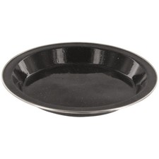 HIGHLANDER LARGE DELUXE ENAMEL PLATE CAMPING STAINLESS STEEL DINNER PLATE BLACK