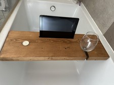 Bath Caddy Bath Board Tray Wooden Shelf Wine Tablet Holder Bathtub Rustic
