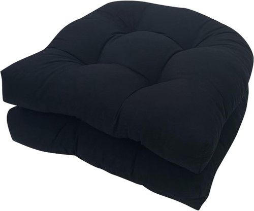 Black patio chair cushions - black,