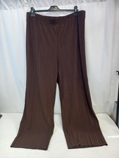 ❤️ Marks And Spencer Brown Pleated Wide Leg Trousers Size XL Bnwot