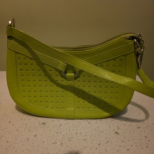 Lime green leather shoulder - lime,
