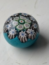 Rare Miniature Strathearn Vasart Glass Paperweight Door Knob, Complex Canes 