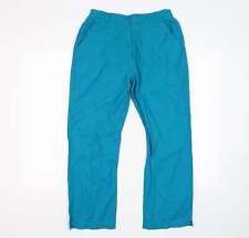 Saloos Womens Blue Linen Blend Trousers Size S L24 in  - lightweight