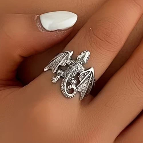 Dragon ring gothic - dragon, punk