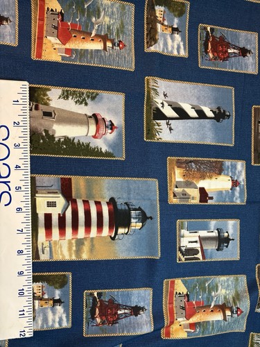 Lighthouse cotton fabric