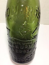 Superb JOCKEY ON RACE HORSE Pictorial Old MANCHESTER Bottle