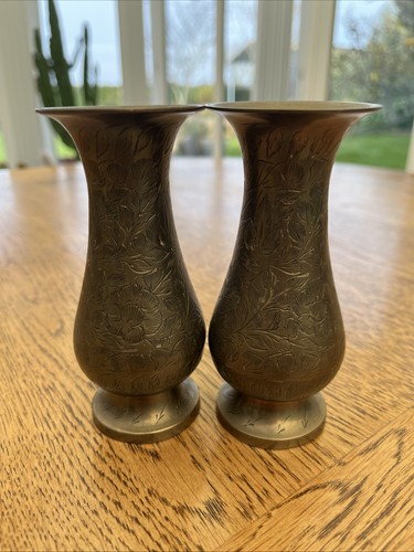 Pair vintage indian brass - pair,