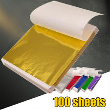 200 SHEETS LEAF FOIL GILDING ART CRAFT METALLIC TRANSFER DIY GOLD SILVER COPPER 
