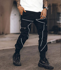 CUYR Mens Cargo Pants Hip Hop Techwear Harem Pant Jogger Sweatpants with Pockets
