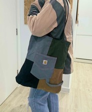 Reworked Carhartt Patchwork Tote Bag With Pockets- Unisex