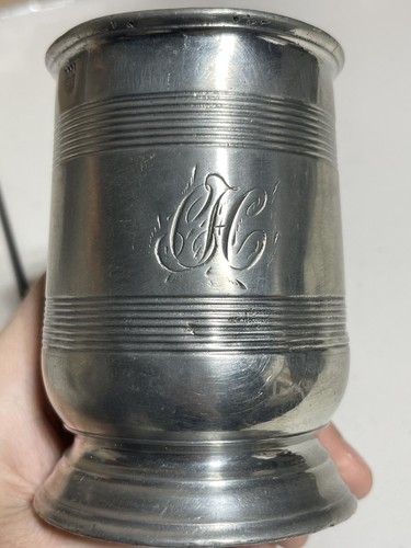 Antique giv pewter pint - antique, ch