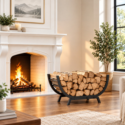Shaped metal firewood rack - metal,