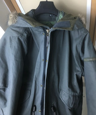 Full Circle Parka Coat Men's Size Large Charcoal 100% Cotton Twill NEW