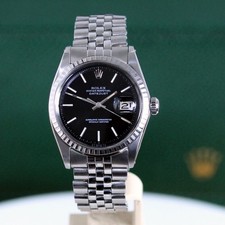 Rolex Datejust Vintage Black Dial Jubilee Bracelet Watch Ref  1603 - 1975