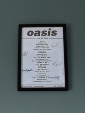 Oasis Setlist  Poster. Reunion