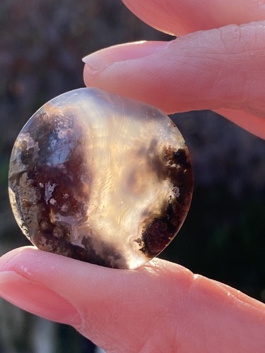 Moss agate cabochon circle aaa - cabochon,