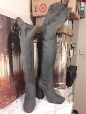 New Look Womens Grey Thigh High Boots Size 5/38