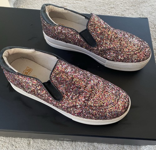 Ash leather and glitter - leather,