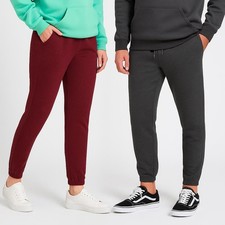 Mens Fleece Joggers Tracksuit Bottoms Warm Gym Jogging Pants Trousers S–2XL