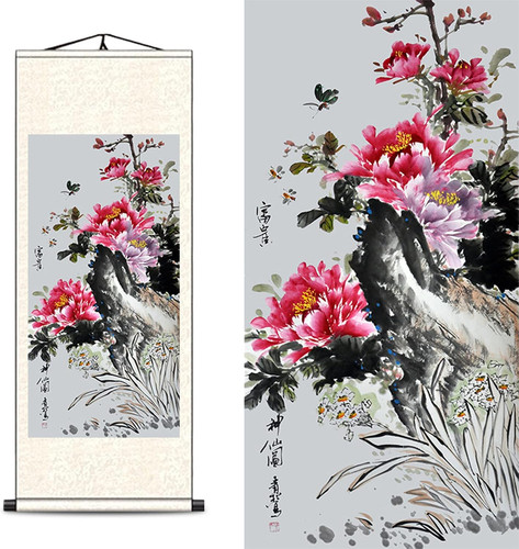 Chinese silk scroll - silk,