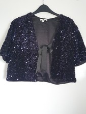 H&m Black Sequin Bolero With