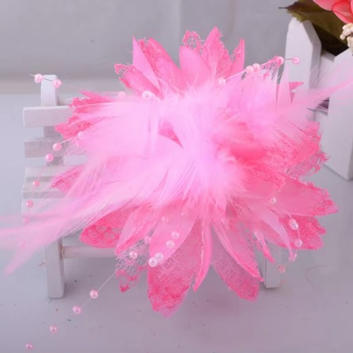 Flower feather bead - bead, corsage