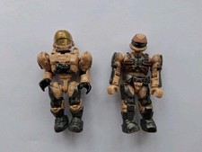 2x HALO Mega Bloks Construx Desert Tan Armour Marine Figure Spartan UNSC