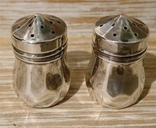 PAIR Vintage Sterling Silver Pepperettes Screw Tops 3.5cm High