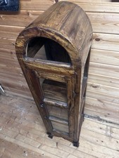 Vintage Wooden Arched Glass Fronted Curious Display Cabinet