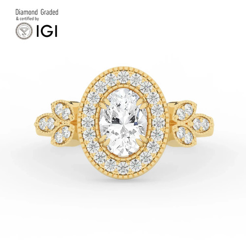 Oval diamond engagement - diamond, ring