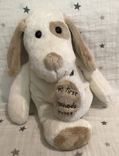 Harrods My First Puppy Dog Cream & Beige Patch Plush Soft Toy Comforter 36cm