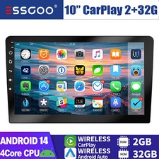 10.1" Android 14 Carplay Car GPS Radio Stereo Double 2Din Head Unit FM BT 2+32GB