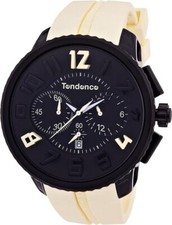 Tendence Gulliver Round Funky Watch with Black Dial Beige Plastic Strap 2046022