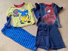 2 Sets Of Boys Pyjamas (Age 2-3) Spider-Man And Fireman Sam