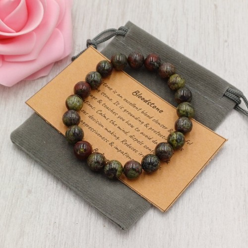 Dragon bloodstone bracelet 8mm - bloodstone,
