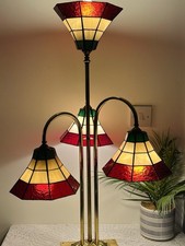 Unusual Tiffany Style Table Lamp/ Floor Lamp Approx 82 Cm