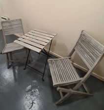 IKEA Set of an Table+2 folding chairs, brown/Kuddarna light grey-beige_outdoors