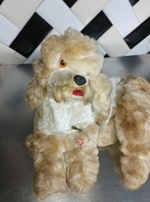 Vintage Moving Head Poodle Dog Teddy Bear Pyjama Case Original thorens Music Box