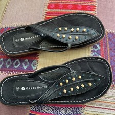 BLACK LEATHER SLIDERS SANDALS