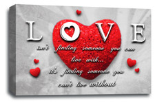 Large Love Heart Quote Art