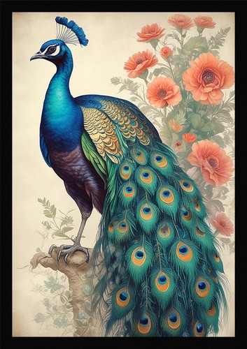 Peacock wall art luxurious - peacock,