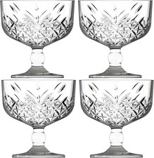 Elegant Glass Sundae Dishes Footed Stemmed Dessert Trifle Bowls Ice Cream Cups