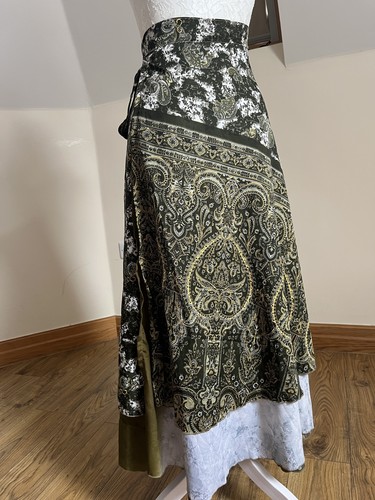 Long multi silk skirt maxi - skirt,