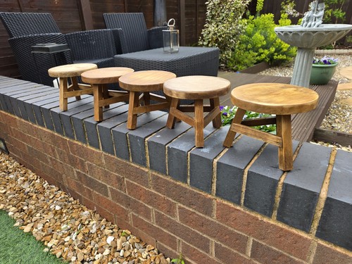 Mini wooden stool plant - wooden,