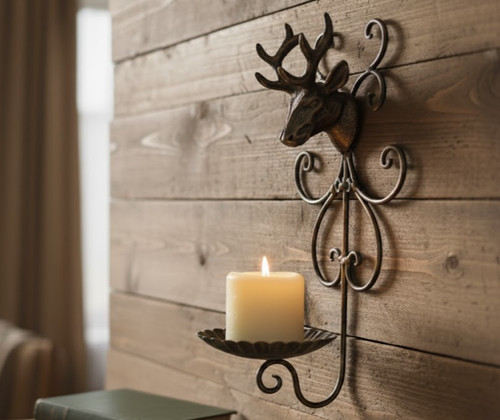 Stag candle holder wall - candle,